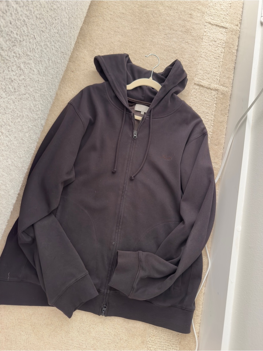 Kith Dark Charcoal Gray Zip-Up Hoodie